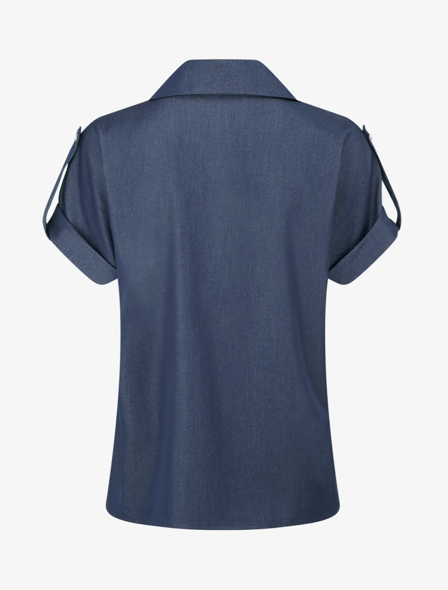 Effen overhemd met zakken - Ongerept blauw - Image 2