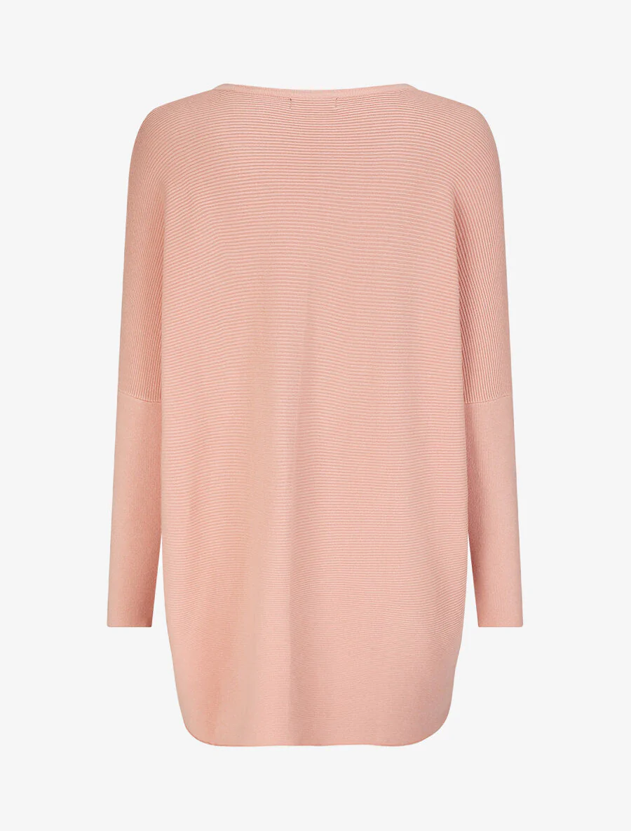 Effen oversized geribde trui - Roze - Image 2