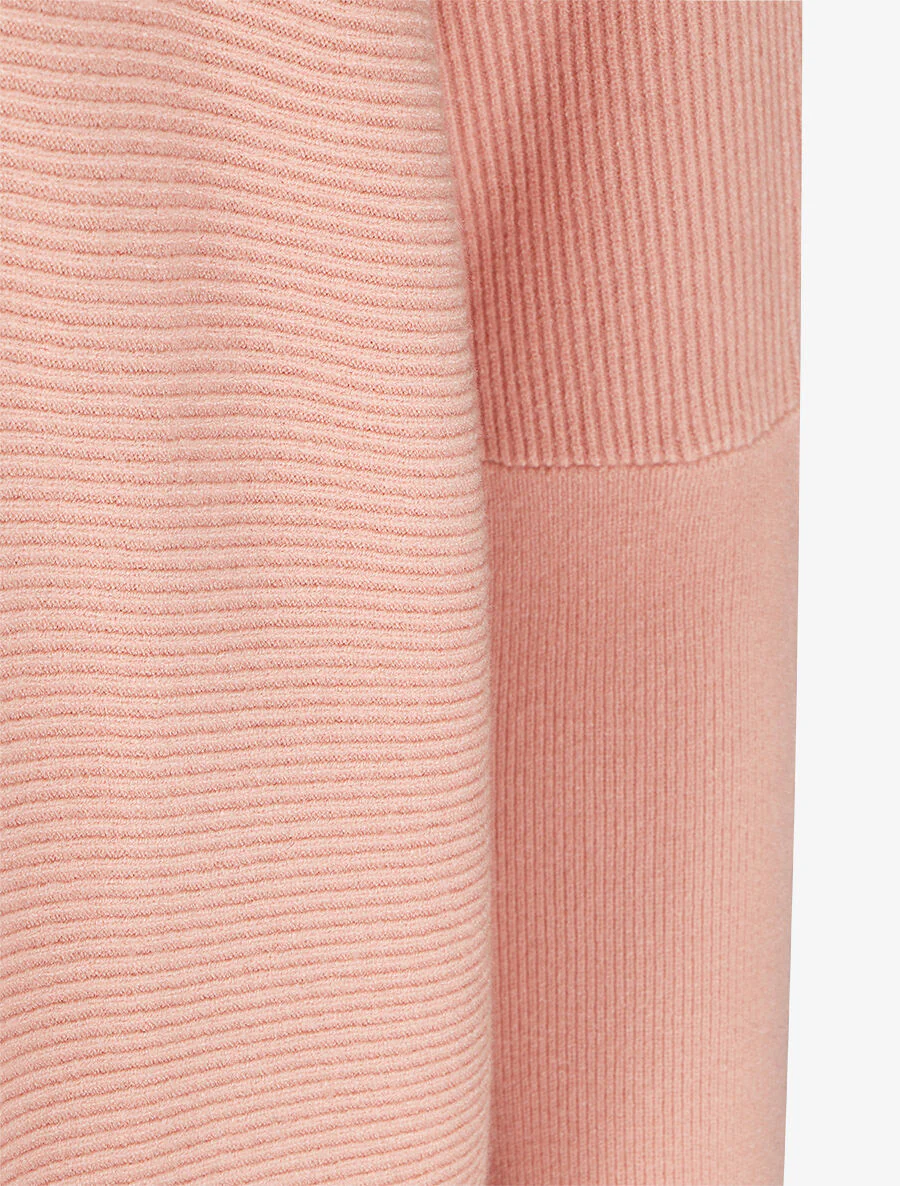 Effen oversized geribde trui - Roze - Image 3