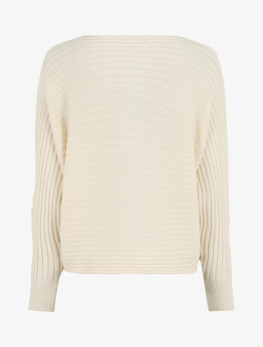 Effen oversized trui met vleermuismouwen - Ecru - Image 2