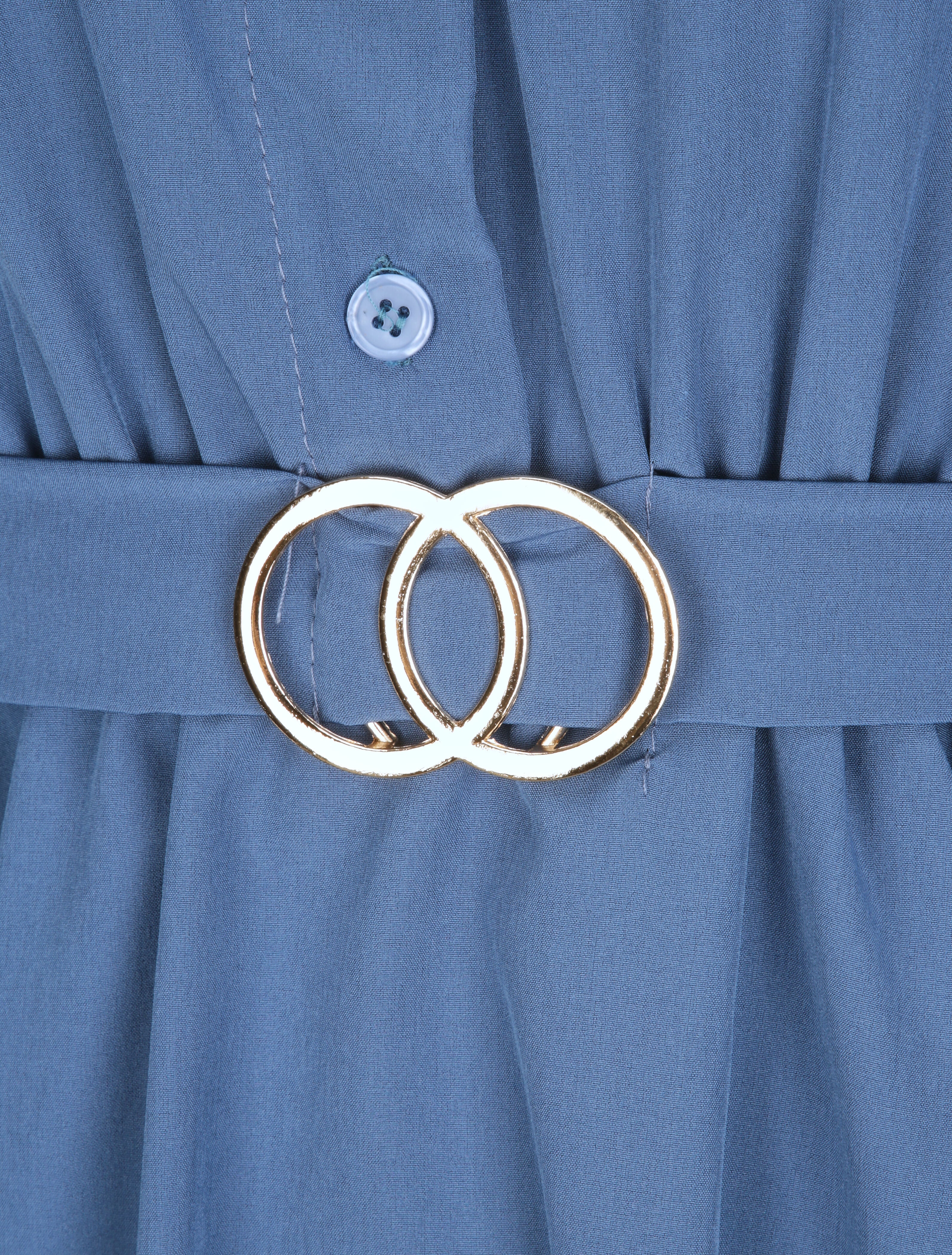 Effen schaatstuniek met gouden gesp - Blauw - Image 3