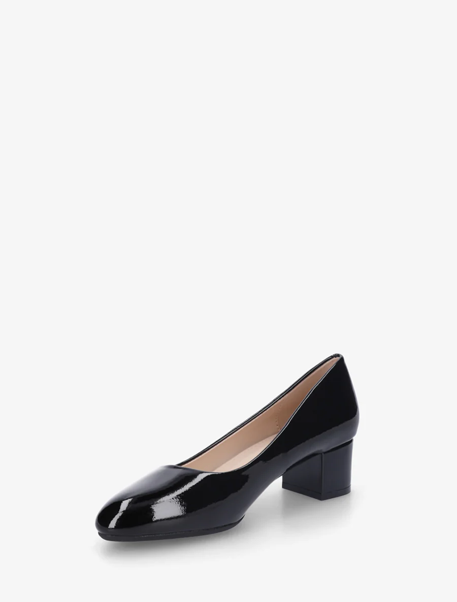 Effen pumps met blokhak - Zwart - Image 3
