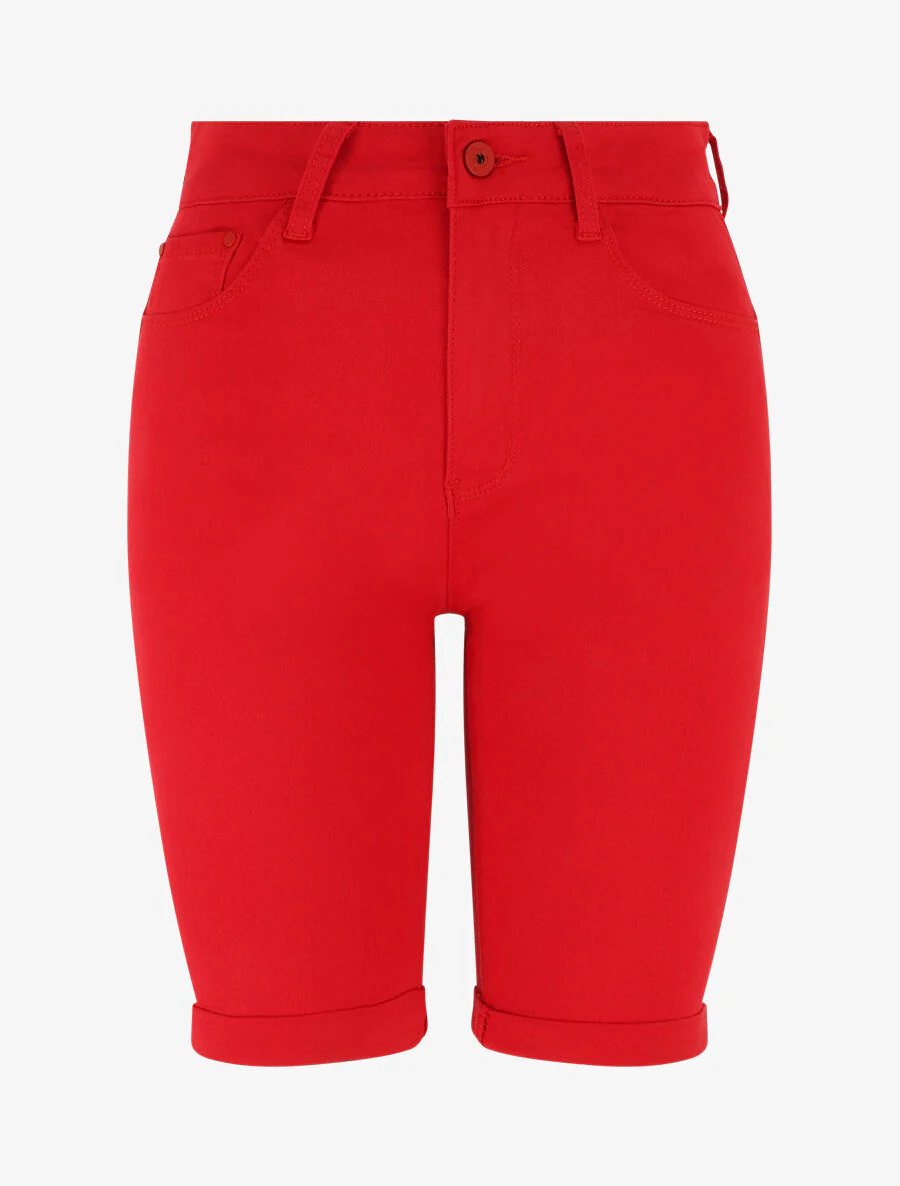 Effen push-up bermuda - rood
