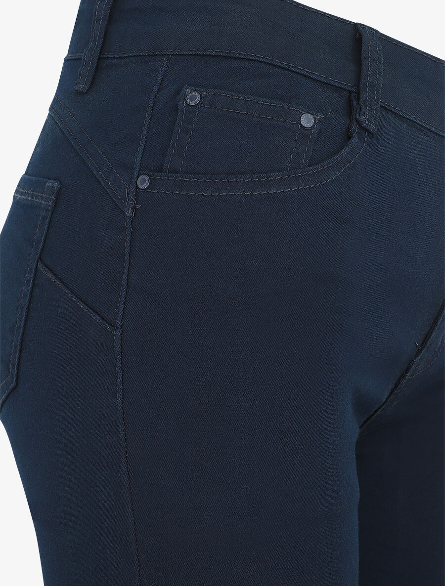 Effen push-up bermuda shorts met zoom - Donkerblauw - Image 3