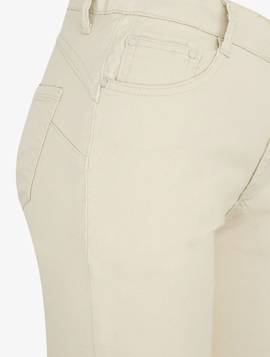 Effen push-up bermuda shorts met zoom - Beige - Image 3