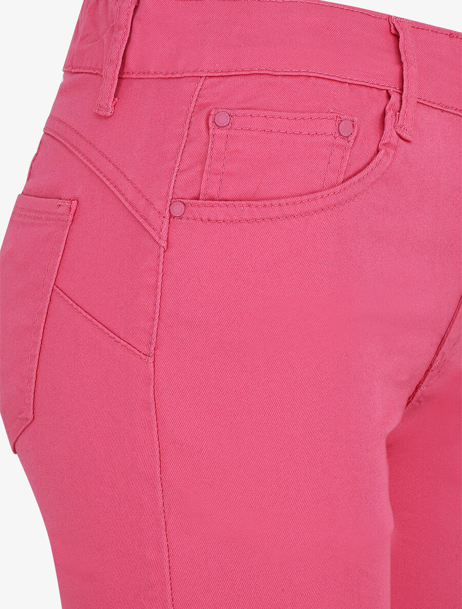 Effen push-up bermuda shorts met zoom - fuchsia - Image 3