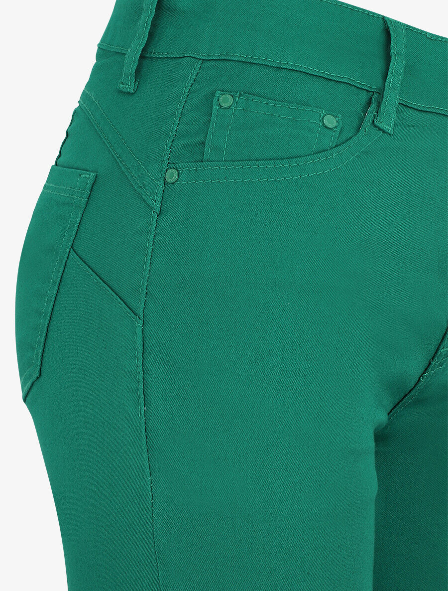 Effen push-up bermuda shorts met zoom - Groen - Image 3