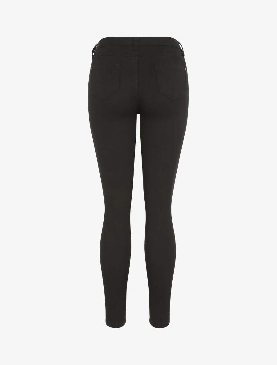 Effen push-up skinny jeans in standaard maat - zwart - Image 2