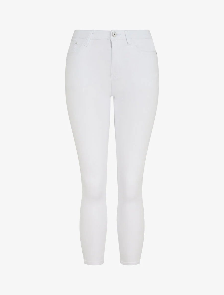 Effen push-up skinny jeans in standaard maat - Wit