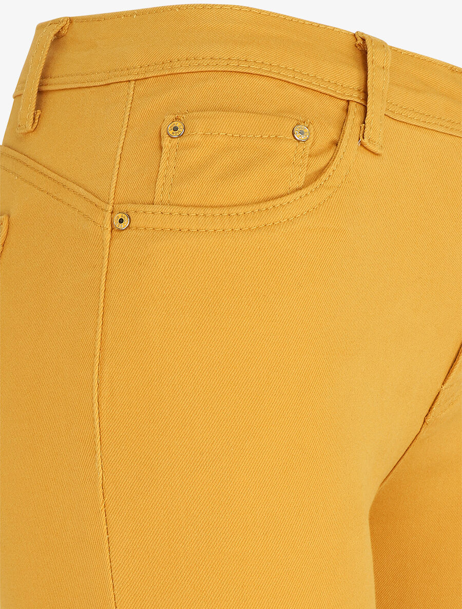 Effen push-up skinny jeans in standaard maat - Mosterdgeel - Image 3