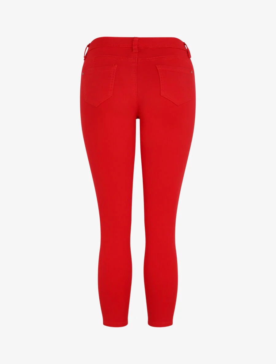Effen push-up skinny jeans in standaard maat - Rood - Image 2
