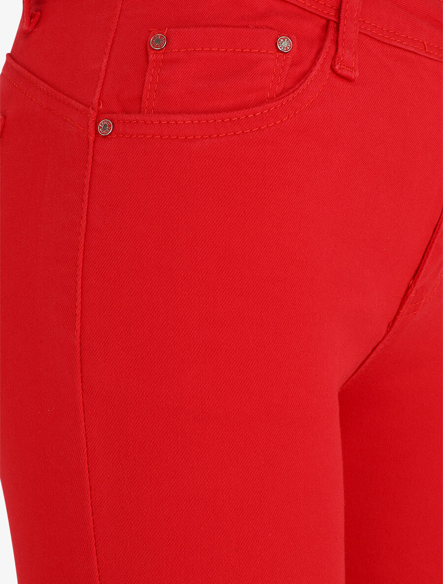 Effen push-up skinny jeans in standaard maat - Rood - Image 3