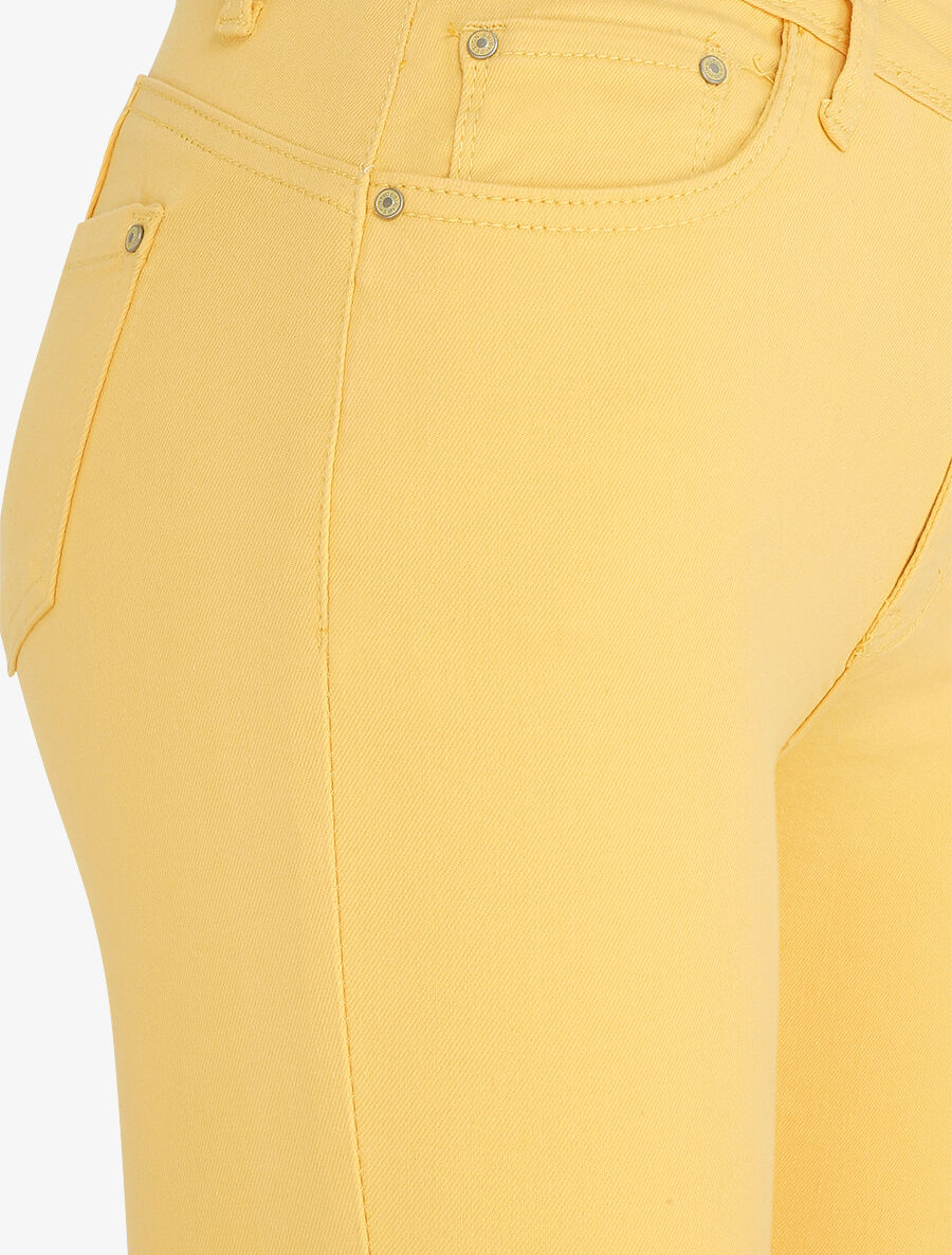 Effen push-up skinny jeans in standaard maat - Geel - Image 3