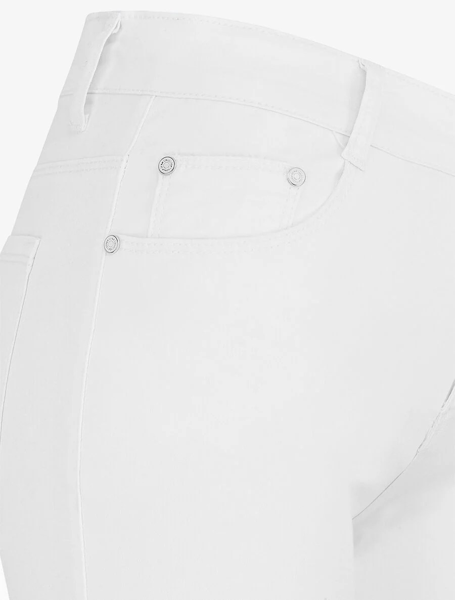 Effen rechte denim bermuda shorts - wit - Image 3