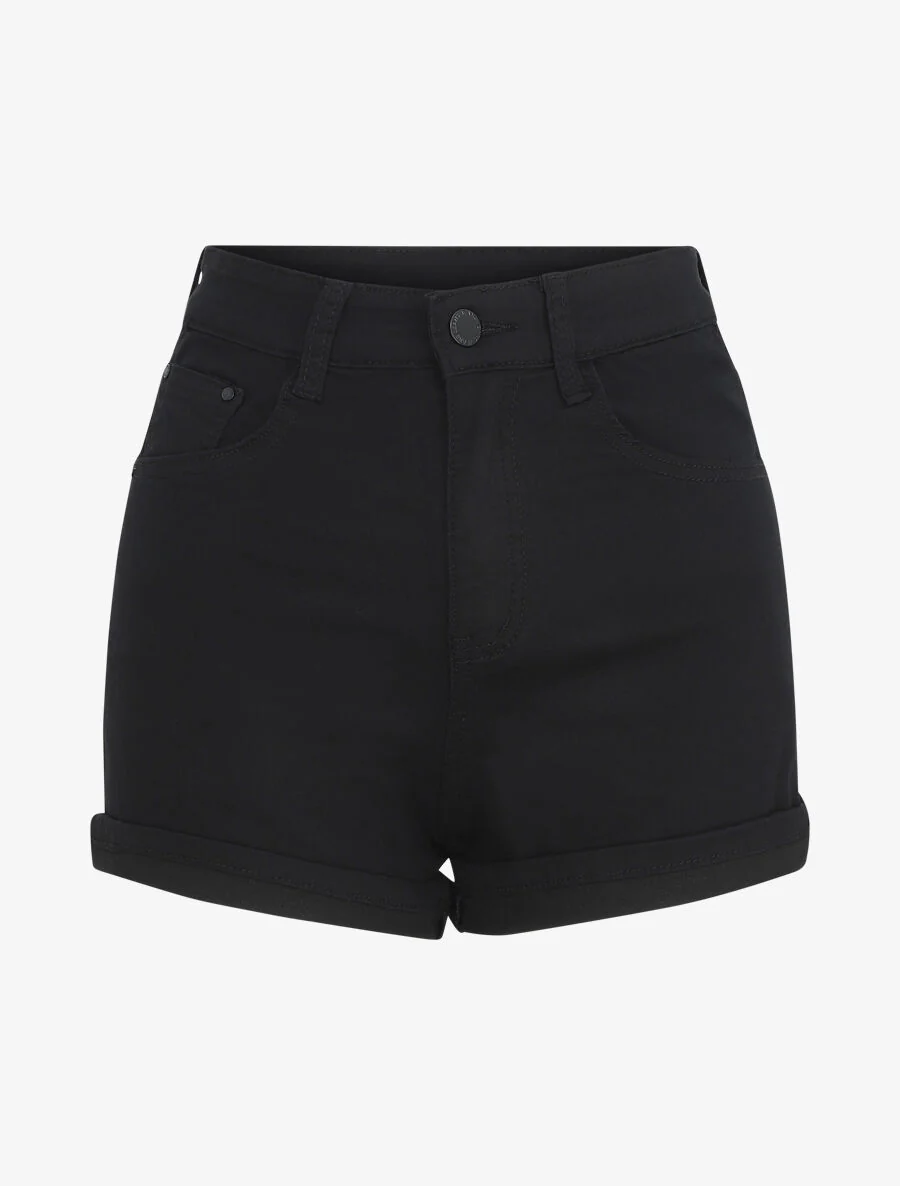 Effen rechte short - Zwart