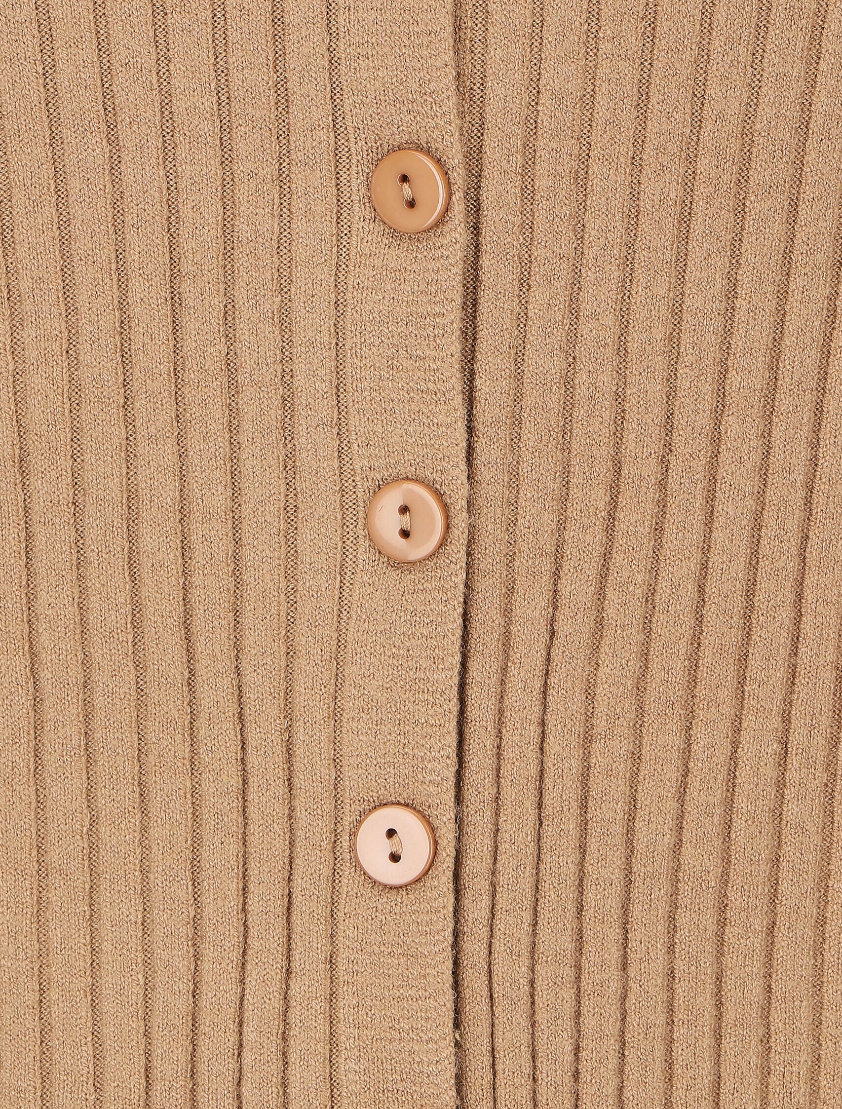 Effen ribvest met slanke pasvorm - Kameel - Image 3