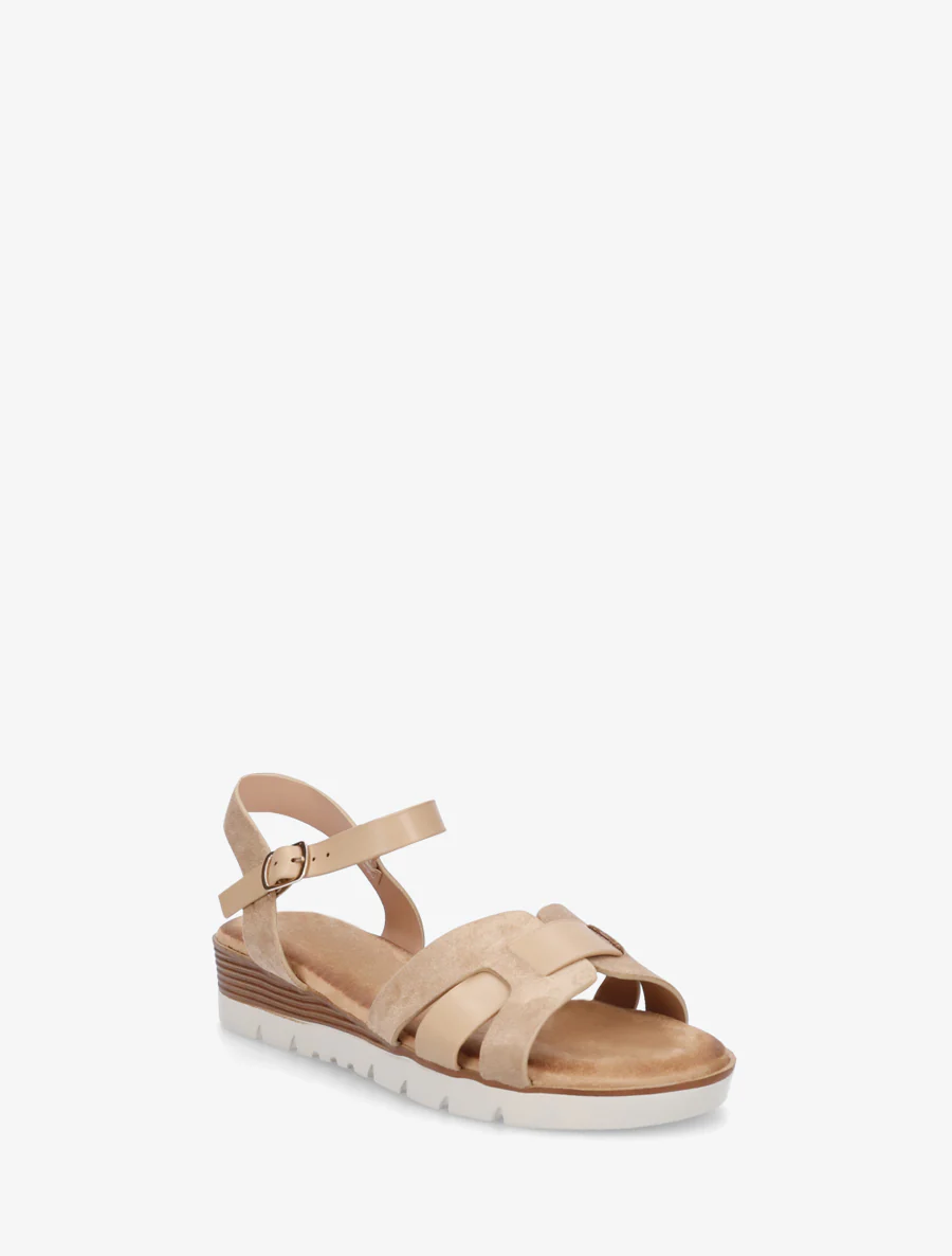 Effen sandalen met twee materialen - Mol - Image 2