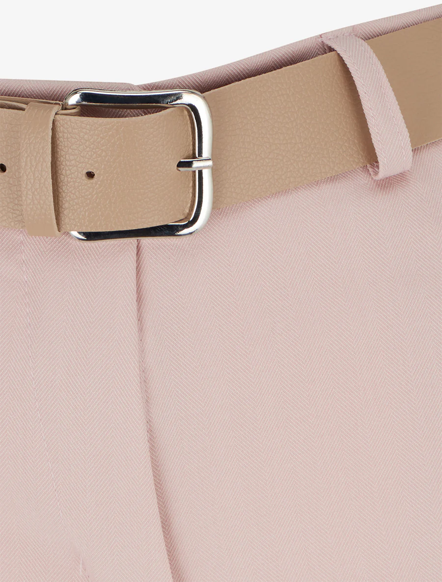 Effen short met ceintuur en zoom - Roos - Image 3