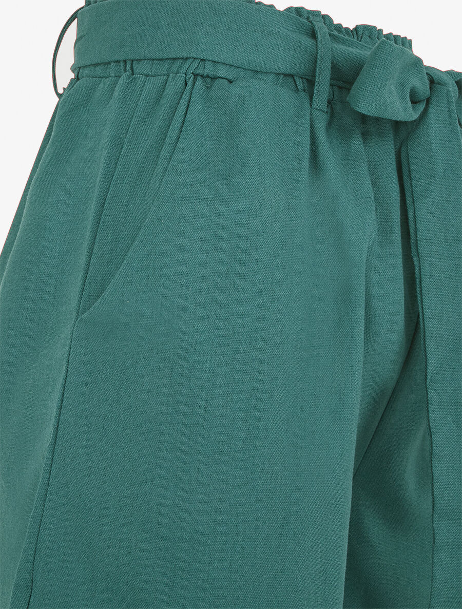 Effen short met omslag - Blauwgroen - Image 3