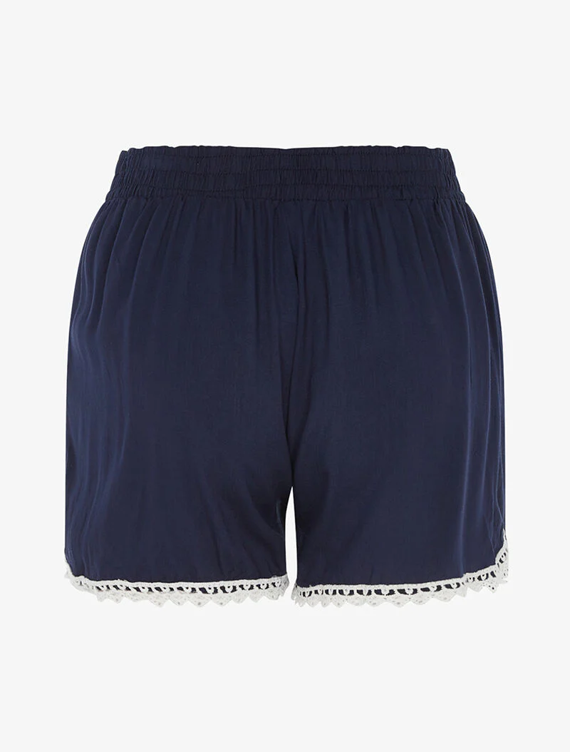 Korte uni met gehaakte randen - marineblauw - Image 2