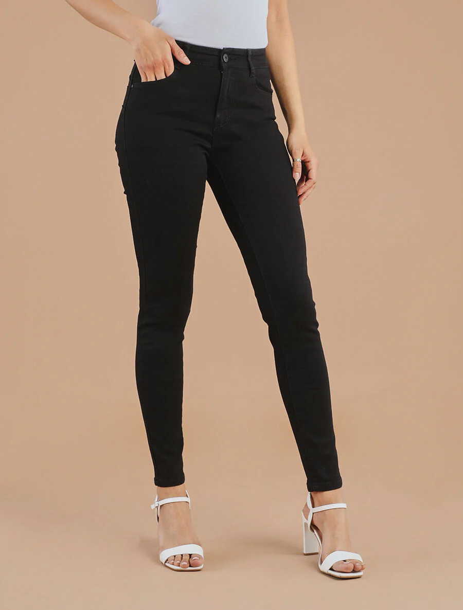 Effen skinny jeans - Zwart - Image 4