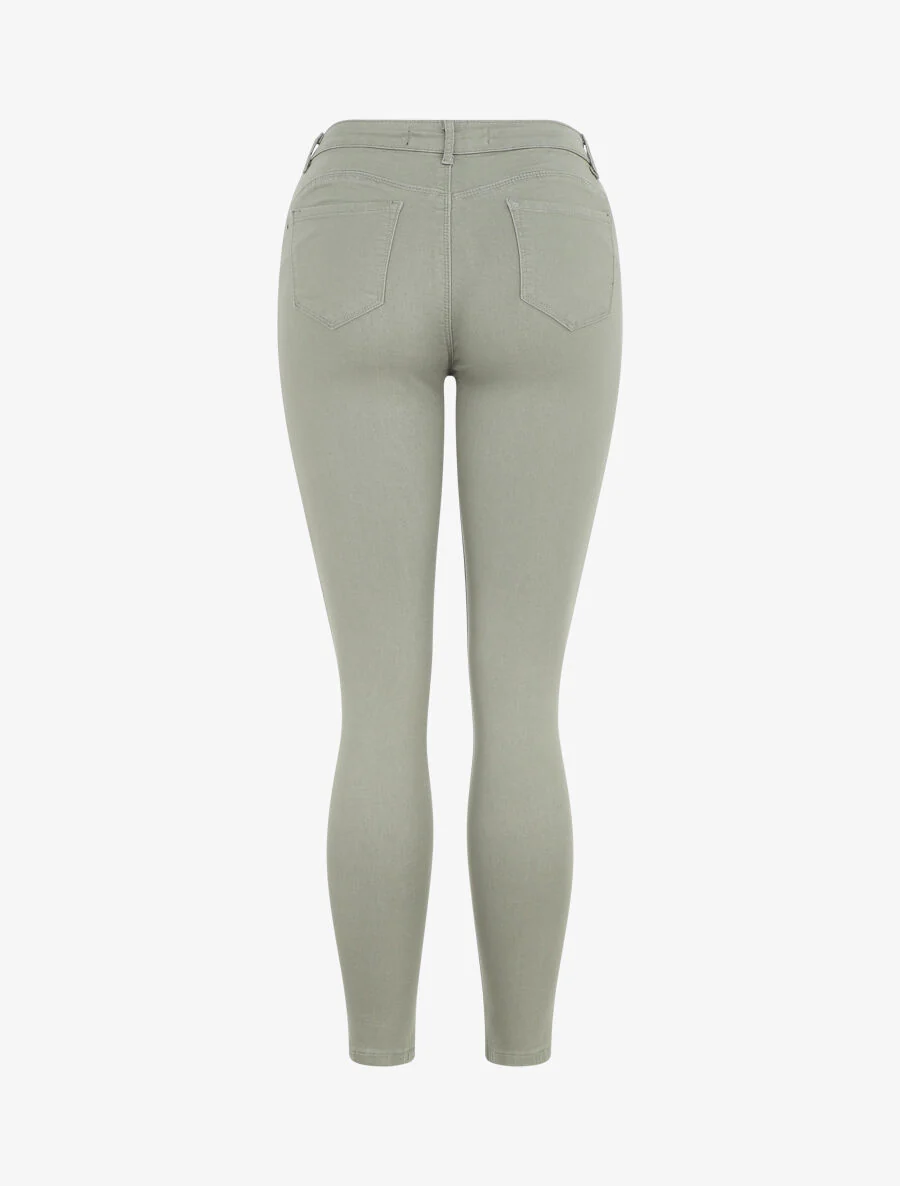 Effen skinny jeans - Khaki - Image 2