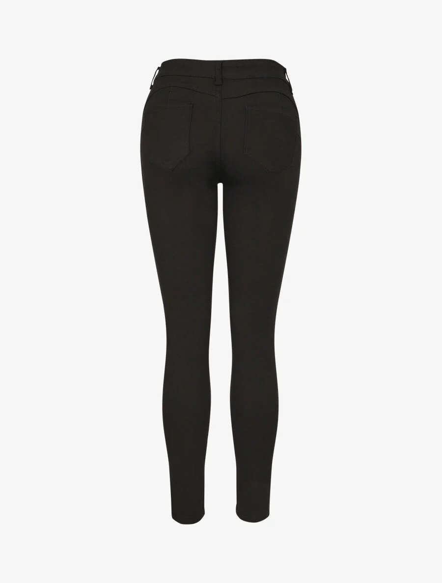 Effen skinny jeans in grote maat - Zwart - Image 2