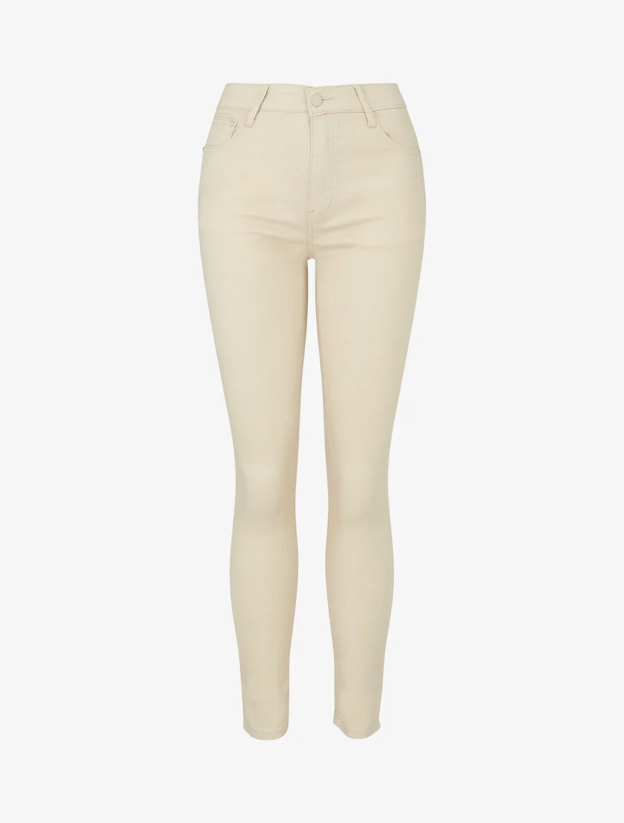 Effen skinny jeans in grote maat - Beige
