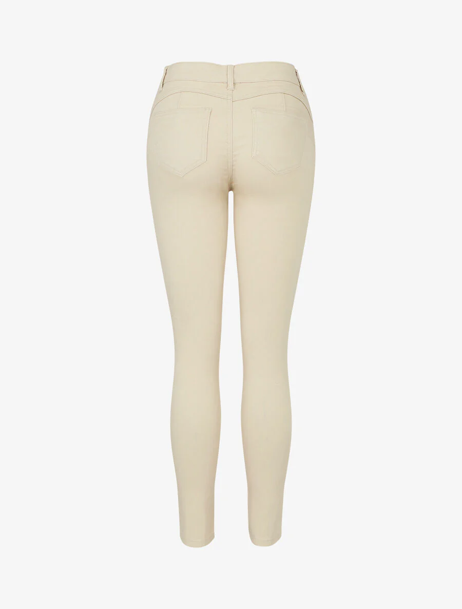 Effen skinny jeans in grote maat - Beige - Image 2