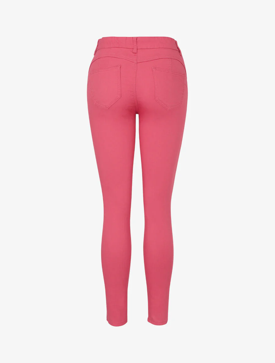Effen skinny jeans in grote maat - Roze - Image 2