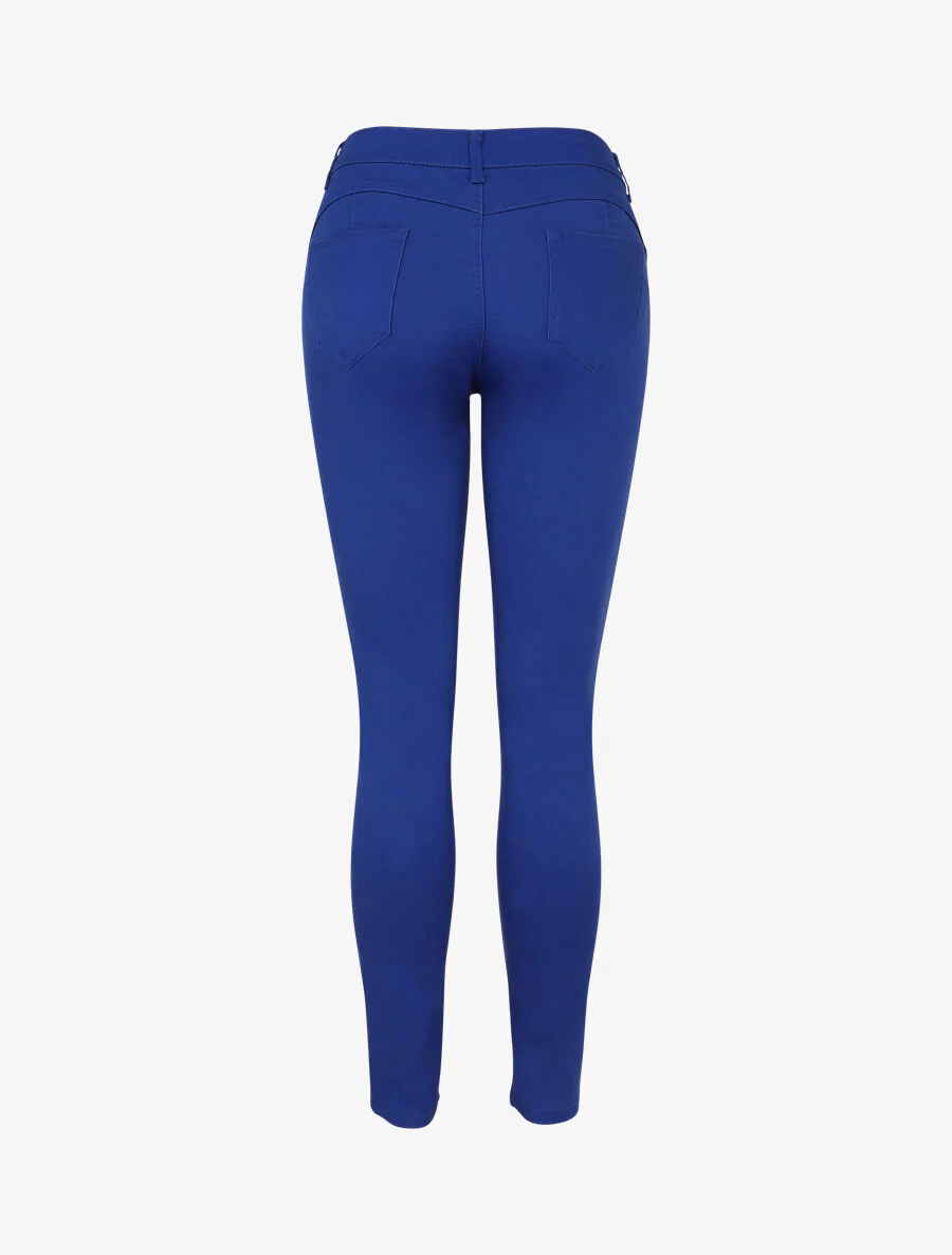 Effen skinny jeans in grote maat - felblauw - Image 2