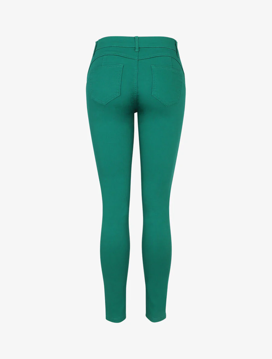 Effen skinny jeans in grote maat - groen - Image 2