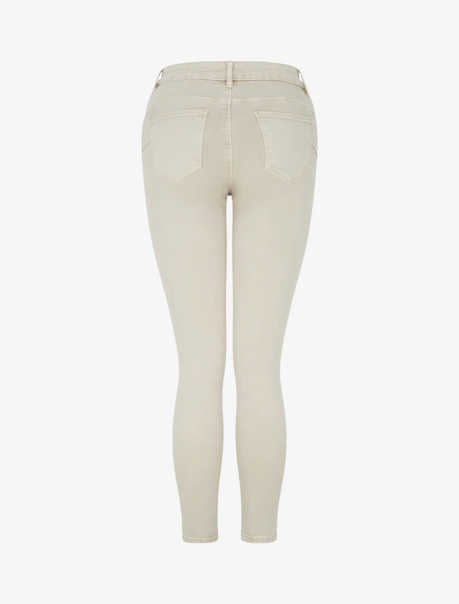 Effen skinny jeans met normale taille - Beige - Image 2