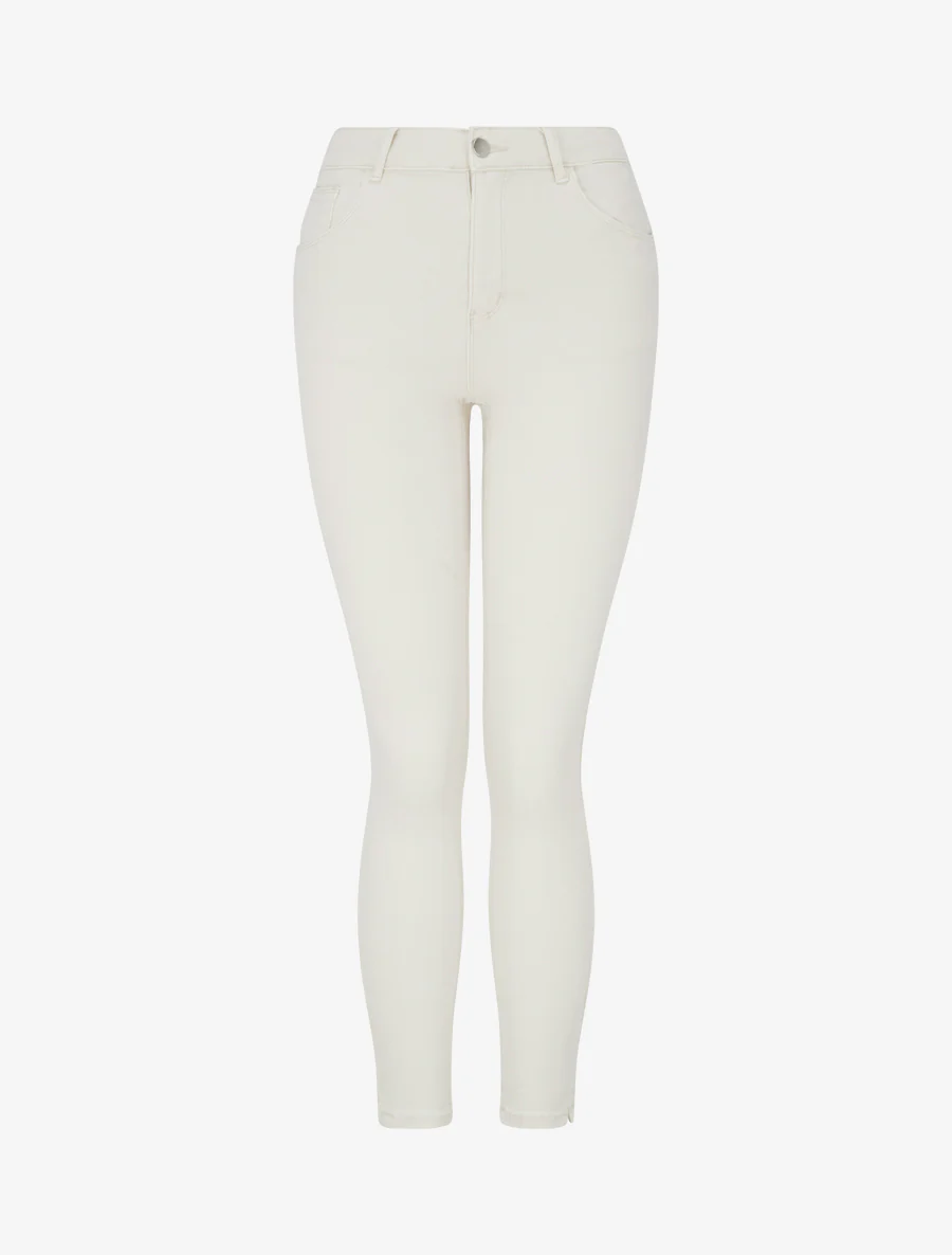 Effen skinny jeans met normale taille - Lichtbeige
