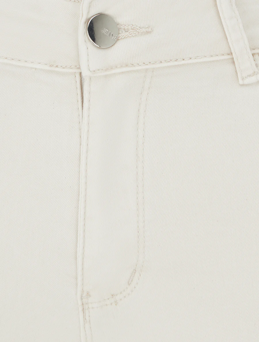 Effen skinny jeans met normale taille - Lichtbeige - Image 3
