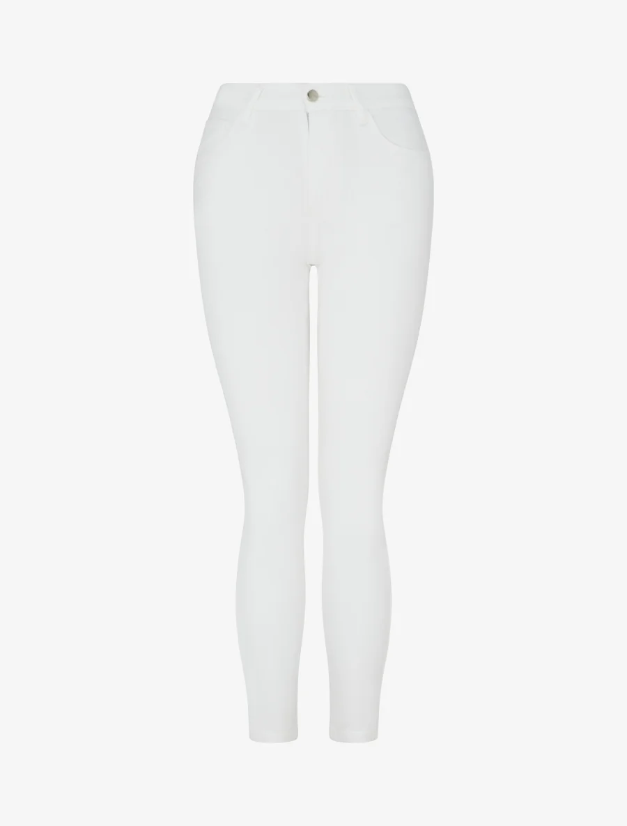 Effen skinny jeans met normale taille - Wit