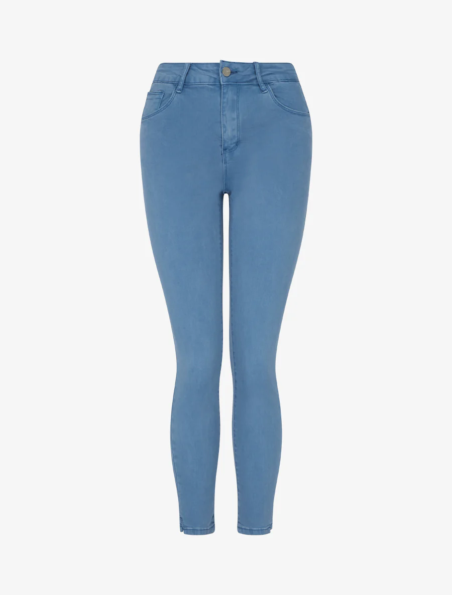 Effen skinny jeans met normale taille - Lichtblauw