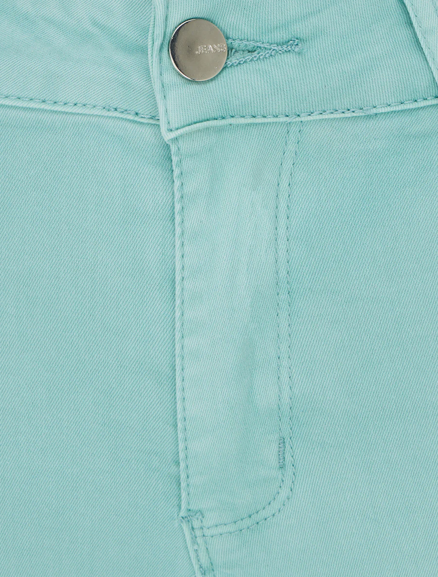 Effen skinny jeans met normale taille - Watergroen - Image 3