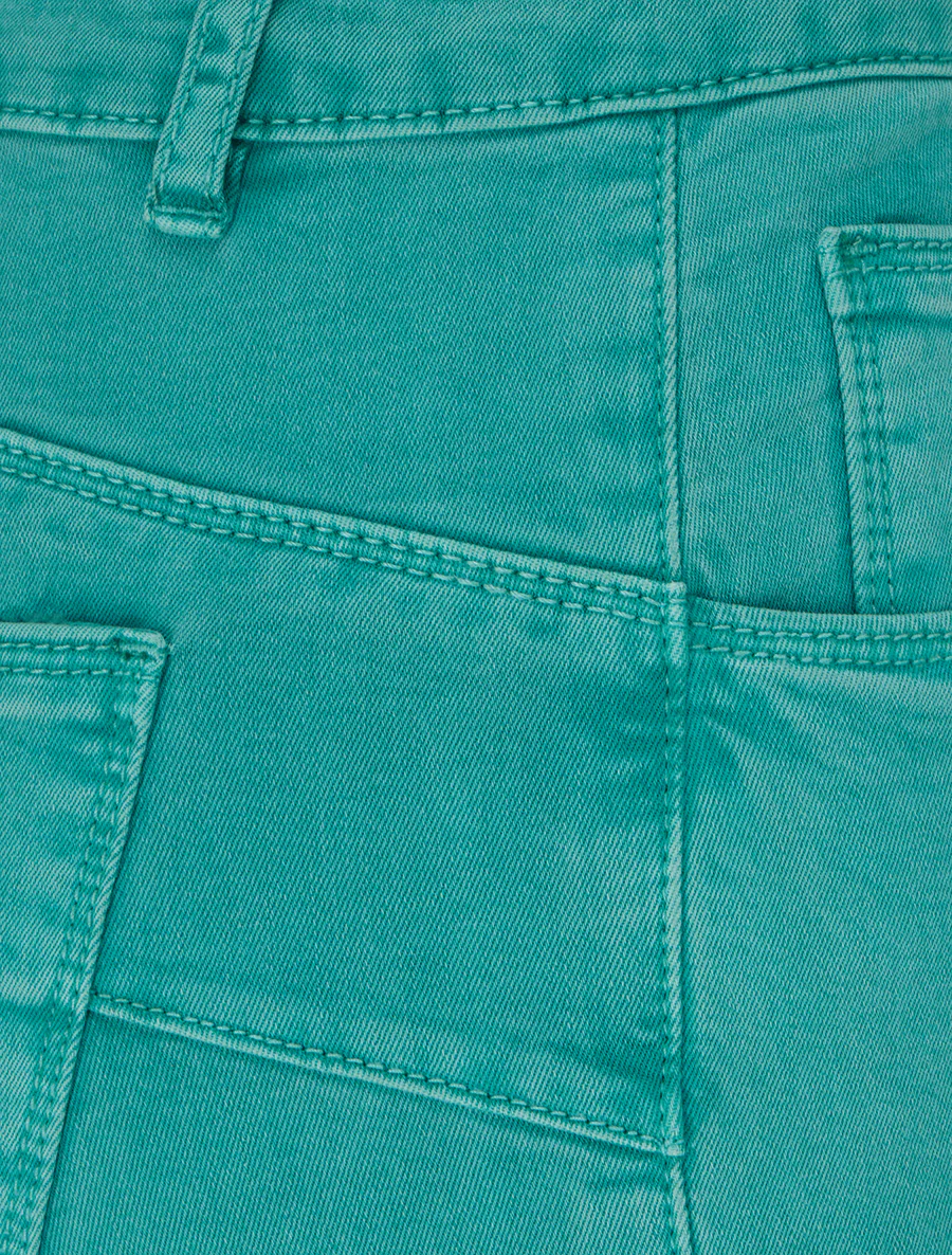 Effen skinny jeans met normale taille - Turkoois - Image 3