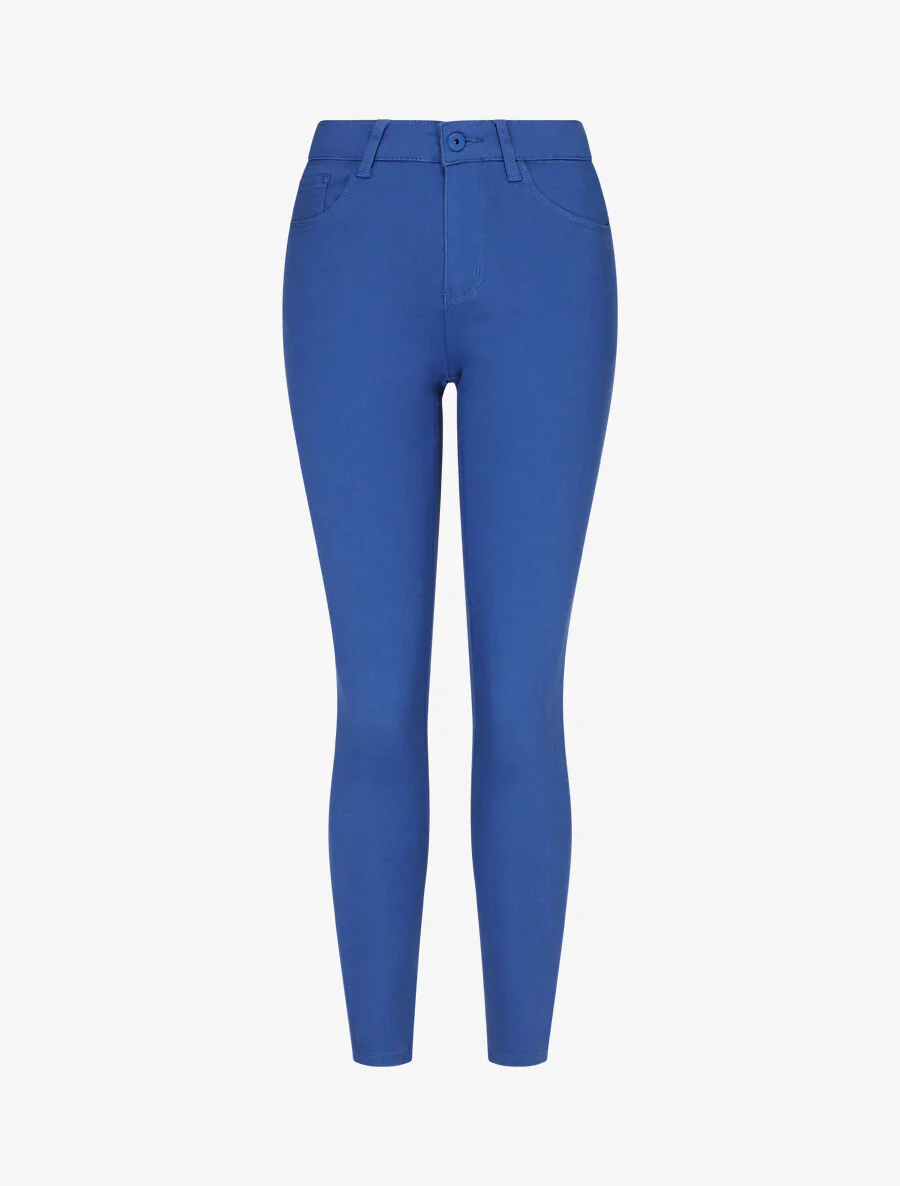 Effen skinny push up jeans - koningsblauw
