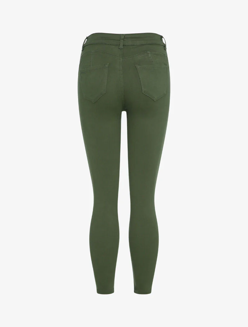 Effen slim fit jeans - Kakigroen - Image 2