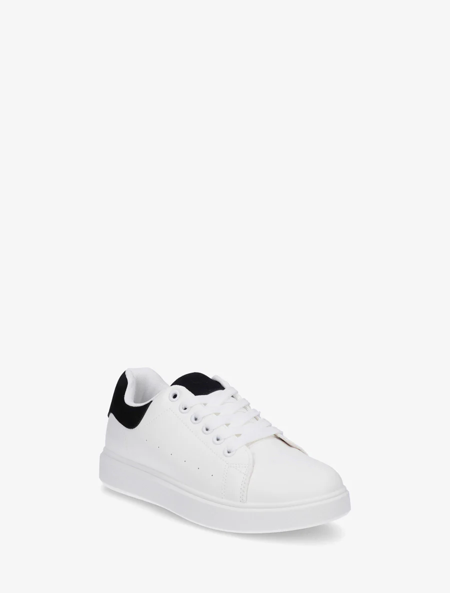 Effen sneakers met contrasterende hielversteviging - Zwart - Image 2