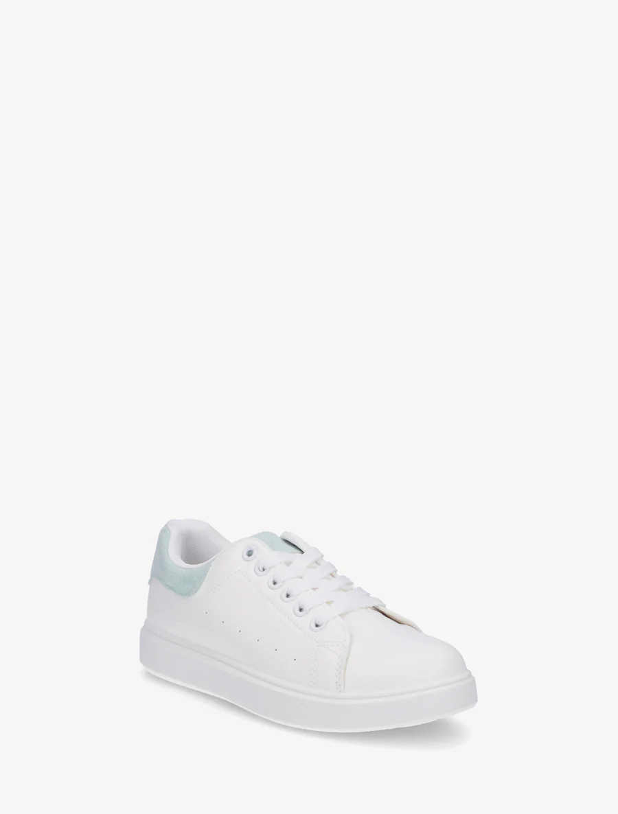 Effen sneakers met contrasterende hielversteviging - Watergroen - Image 2