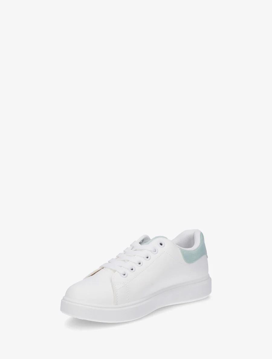 Effen sneakers met contrasterende hielversteviging - Watergroen - Image 3