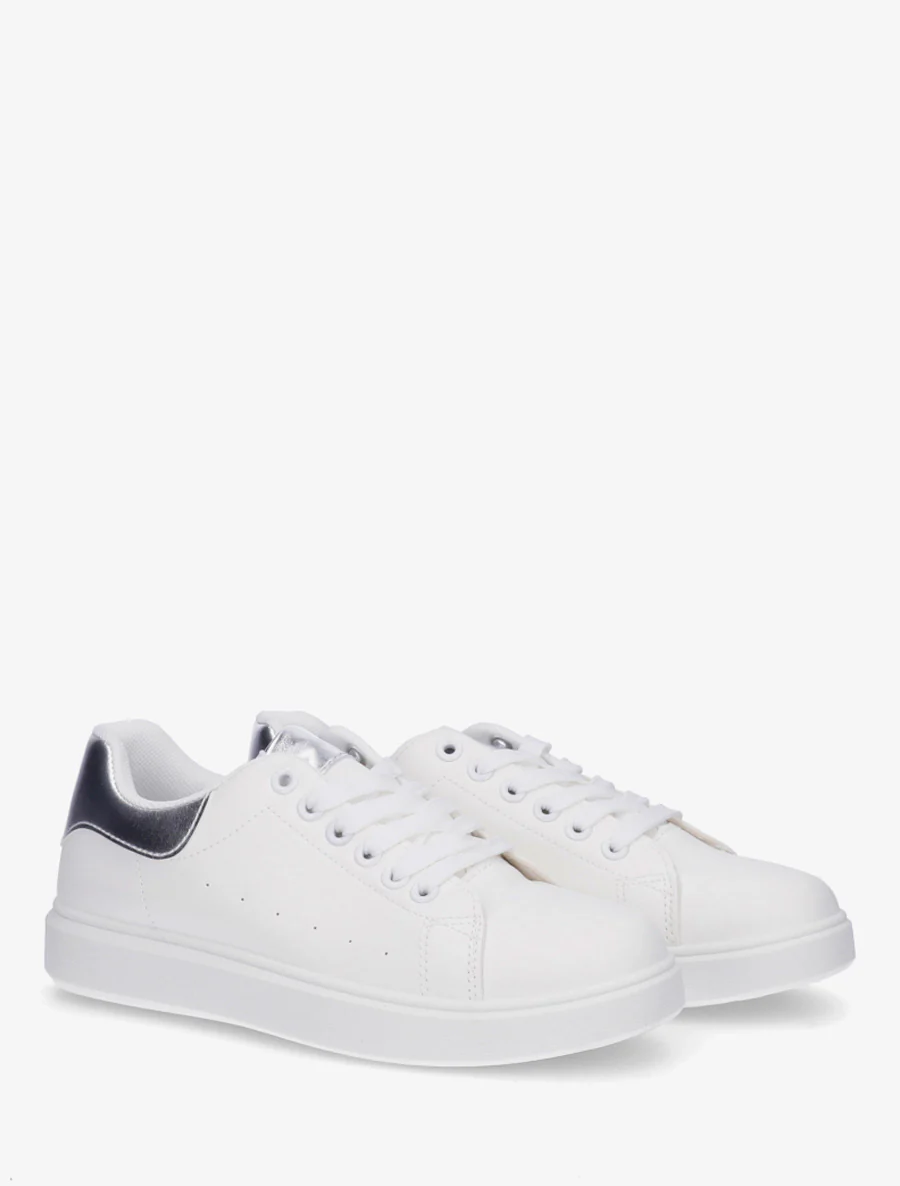 Effen sneakers met contrasterende hielversteviging - Geld - Image 4