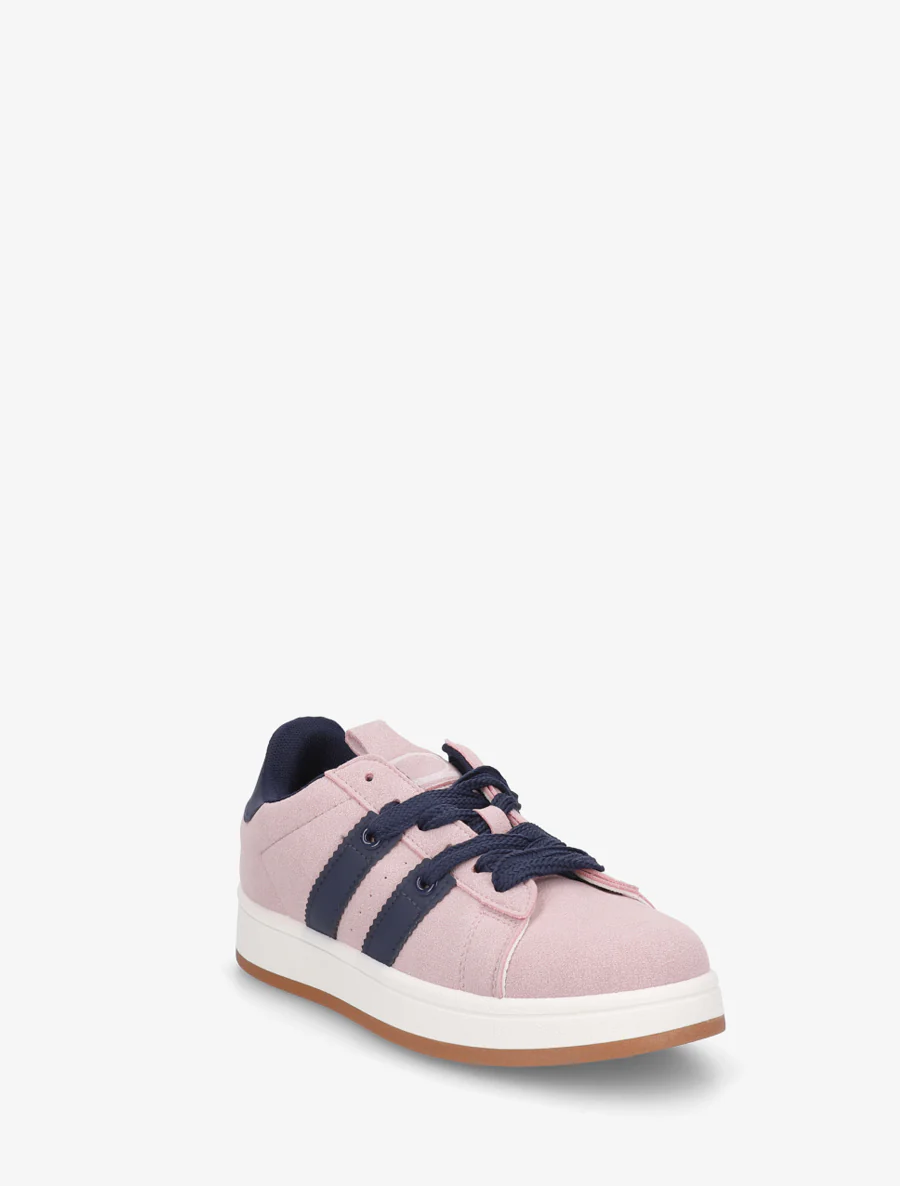 Effen sneakers met contrasterende strepen - Oudroze - Image 2