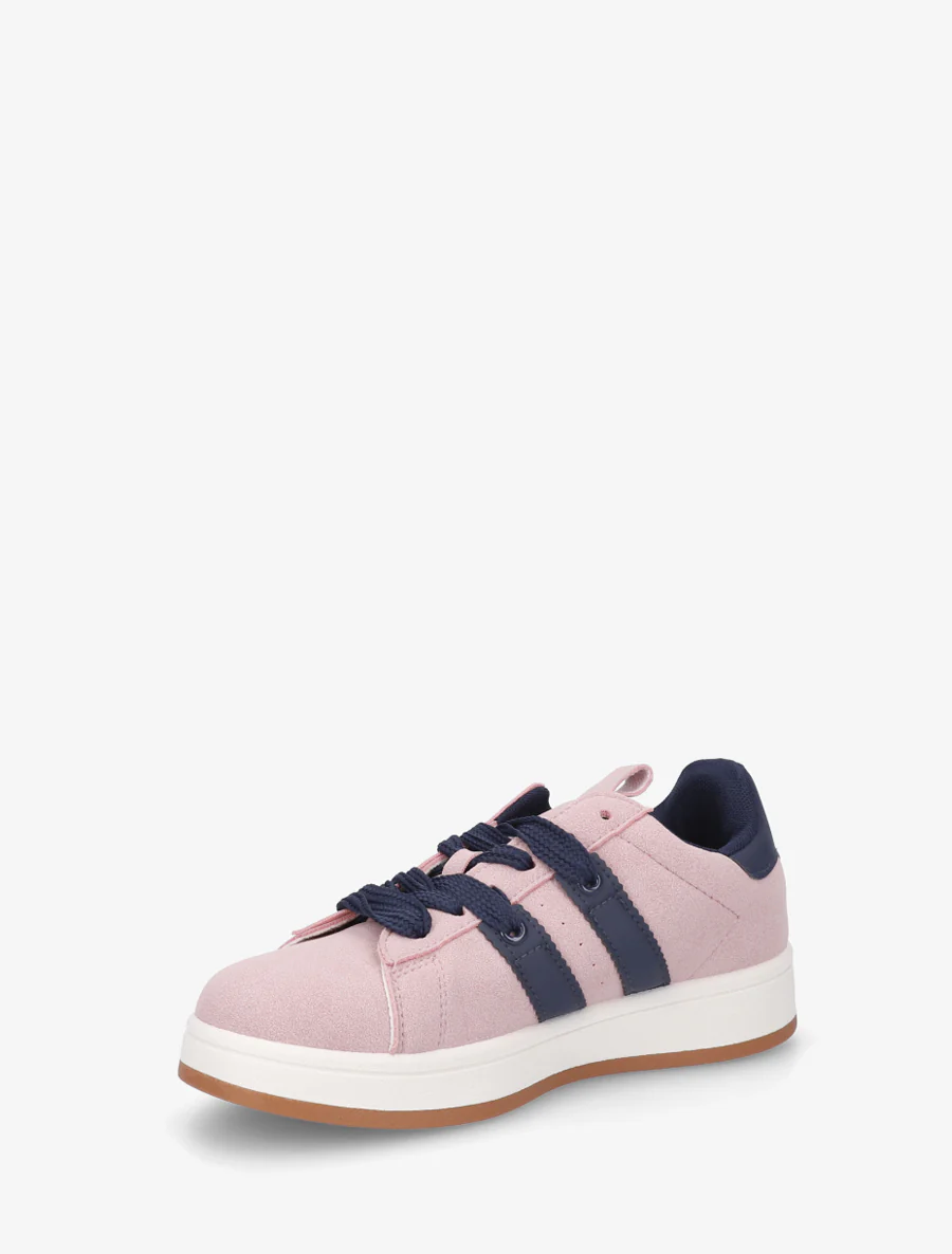Effen sneakers met contrasterende strepen - Oudroze - Image 3