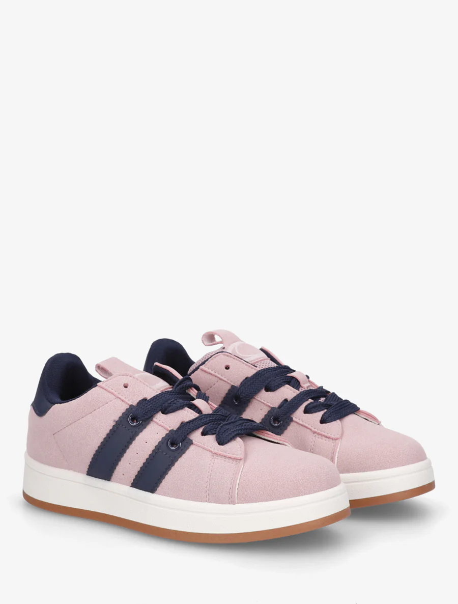 Effen sneakers met contrasterende strepen - Oudroze - Image 4