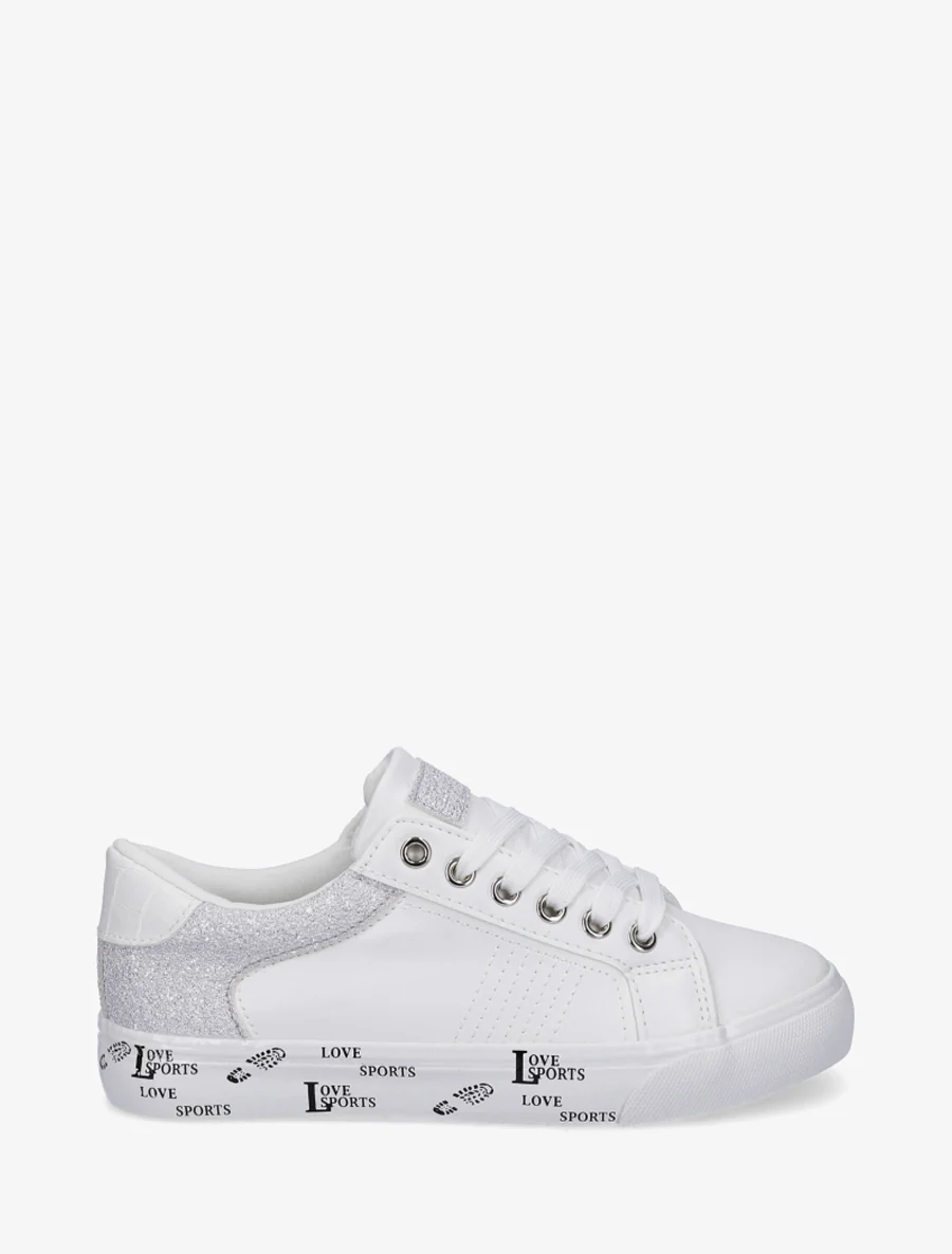 Effen sneakers met een flockzool - Geld