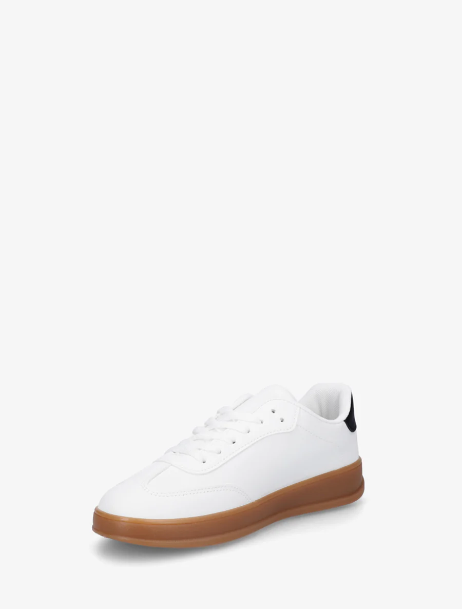 Effen sneakers met rubberen zool - Wit - Image 3